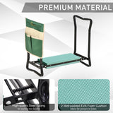 Agenouilloir de jardin et siège, banc de jardinage pliable avec coussin en mousse EVA épais et grand porte-outils