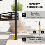 8' x 5' Barbecue Gazebo, 2-Tier BBQ Gazebo with 2 Side Shelves, Storage Basket, Hanging Hooks