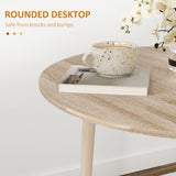 Folding Dining Table, Round Drop Leaf Kitchen Table for Small Spaces with Wood Legs