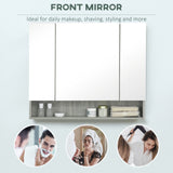 Armoire de toilette murale avec miroir et étagères réglables