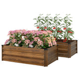 Set of 2 Galvanized Raised Beds for Garden