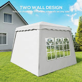 Pop Up Canopy Tent with 2 Sidewalls, 8 x 8ft Top/9.5 x 9.5ft Base