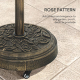 46 lbs Resin Round Patio Umbrella Base, Umbrella Stand with Wheels