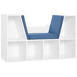 6-Cubby Bookcase with Seat Cushion, Cube Storage Shelf with Reading Nook for Home Office