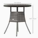 Table de salle à manger extérieure en rotin 27,5