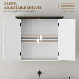 Bathroom Wall Cabinet, Farmhouse Medicine Cabinet Wall Mounted with 2 Doors and Adjustable Shelf