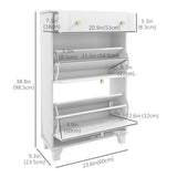 Slim Shoe Storage with 2 Flip Drawers and Adjustable Shelves Shoe Cabinet Organizer for 8 Pair