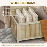Boîte de rangement en bois 45 gallons patio banc coffre
