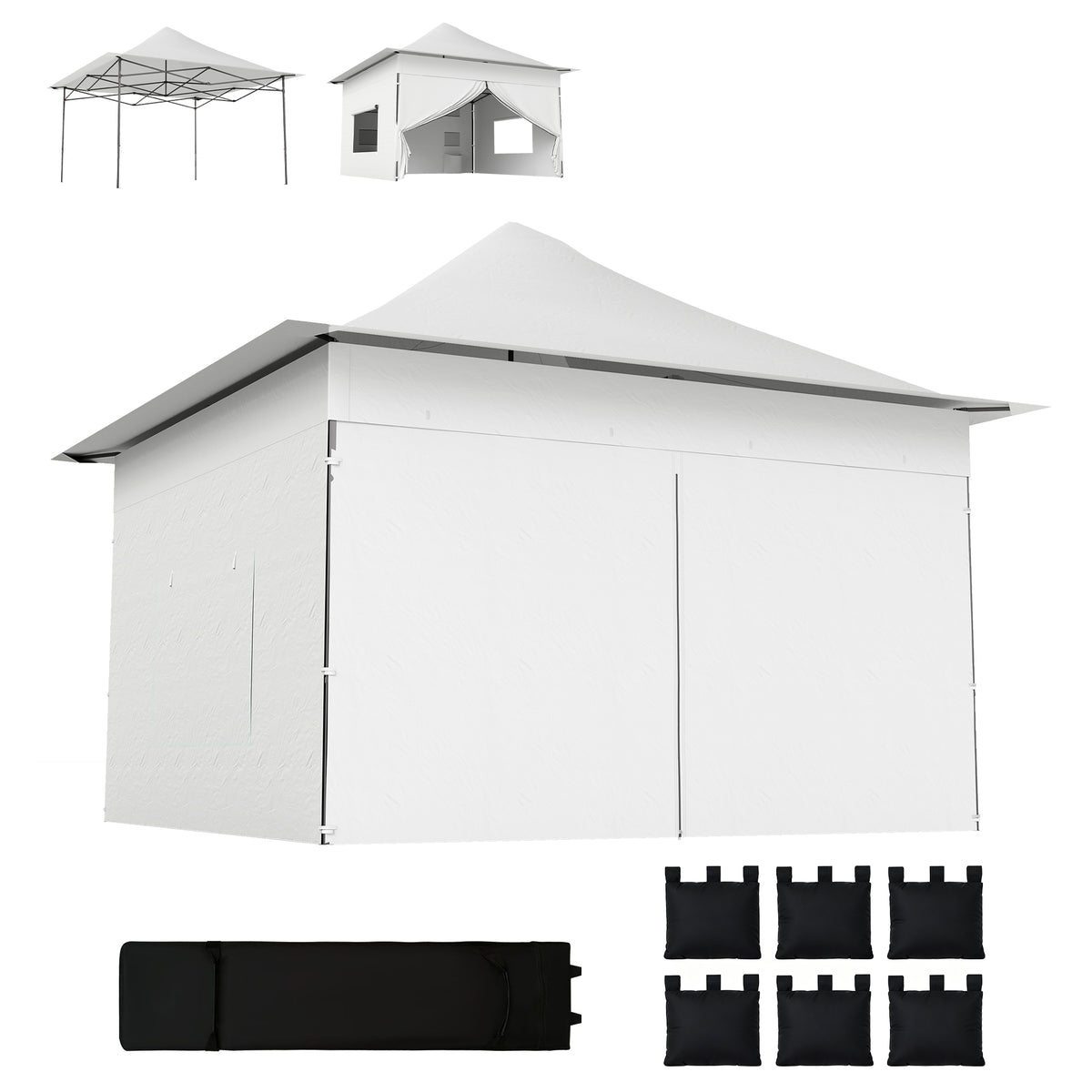 12 x 12 ft Pop Up Canopy Tent with Peak Top