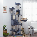 Grand arbre à chat de 81 po avec poteaux à griffer, lits