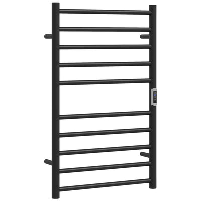 Wall Mounted Heated Towel Rack 10-Bar Electric Towel Warmer with Timer Adjustable Temperature Plug-in