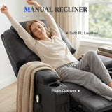 Fauteuil inclinable releveur pour personnes âgées, fauteuil releveur en cuir PU avec dossier épais et haut, repose-pieds, canapé inclinable pour salon