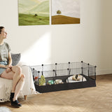 Small Animal Cage Waterproof Mat DIY Animal Playpen for Guinea Pigs Rabbits 12 Panels and Door
