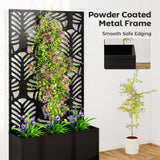 Metal Garden Bed with Trellis for Climbing Plants