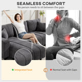 Canapé Sectionnel avec Siège Intégré, Canapé-Lit en L 3 Places avec Méridienne Interchangeable, 2 Oreillers