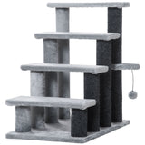 Cat Stairs for Bed, Couch 4 Steps, Small Cat Tree for Indoor Cats with Scratching Posts Toy Ball, 23.5