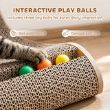 2PCS Cat Scratching Board L Shape Cat Scratcher Cat Scratching Pad with 3 Toy Balls