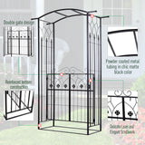 Outdoor Metal Trellis Garden Arch Arbor w/ Lucky Leaf Clover Gate for Ceremony Wedding Party Garden Lawn