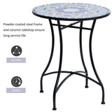 Table de patio ronde mosaïque 23,6