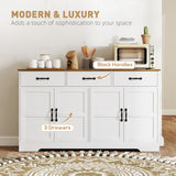 Buffet avec rangement, cabinet bar à café moderne avec 3 tiroirs et tablettes ajustables