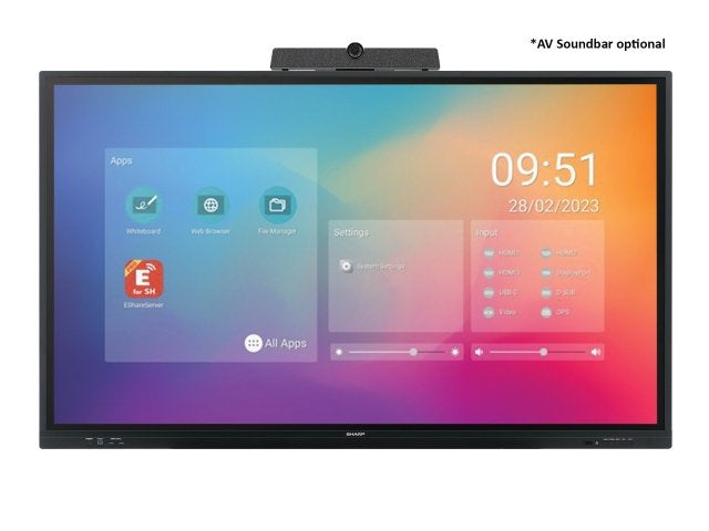 75IN Sharp Interactive Touch DISP 4KUHD Multitouch USBC WRLS
