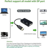 Adaptateur multi-fonction Displayport DP vers HDMI/DVI/VGA Mâle vers femelle 3 en 1