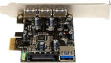 StarTech PEXUSB3S42 4-Port PCI Express USB 3.0 Card 3 External and 1 I