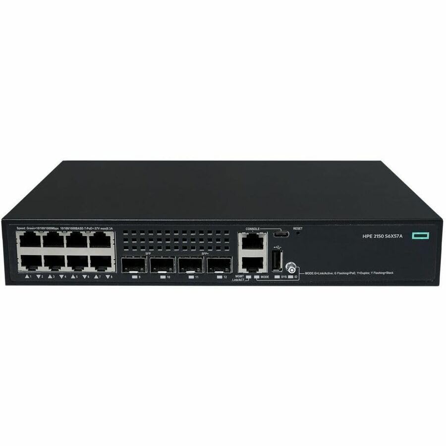 Commutateur HPE CW 2150 8p 10M/100M/1G PoE+ 2p SFP 1G 2p SFP+ 1G/10G 125W