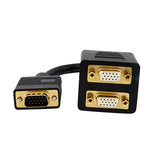 1FT VGA Splitter Cable M/F VGA Y Cable HD15 to 2XHD15