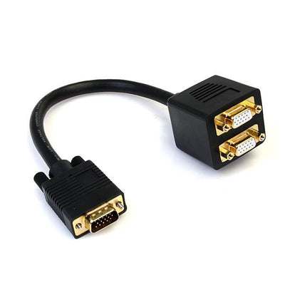 1FT VGA Splitter Cable M/F VGA Y Cable HD15 to 2XHD15