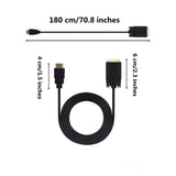 IOSSIOPPIA HDMI to VGA Cable Gold Plated hdmi to vga 1.8m Computer Con