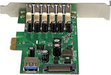 Carte adaptateur PCIe USB 3.0 à 7 ports StarTech avec alimentation SATA