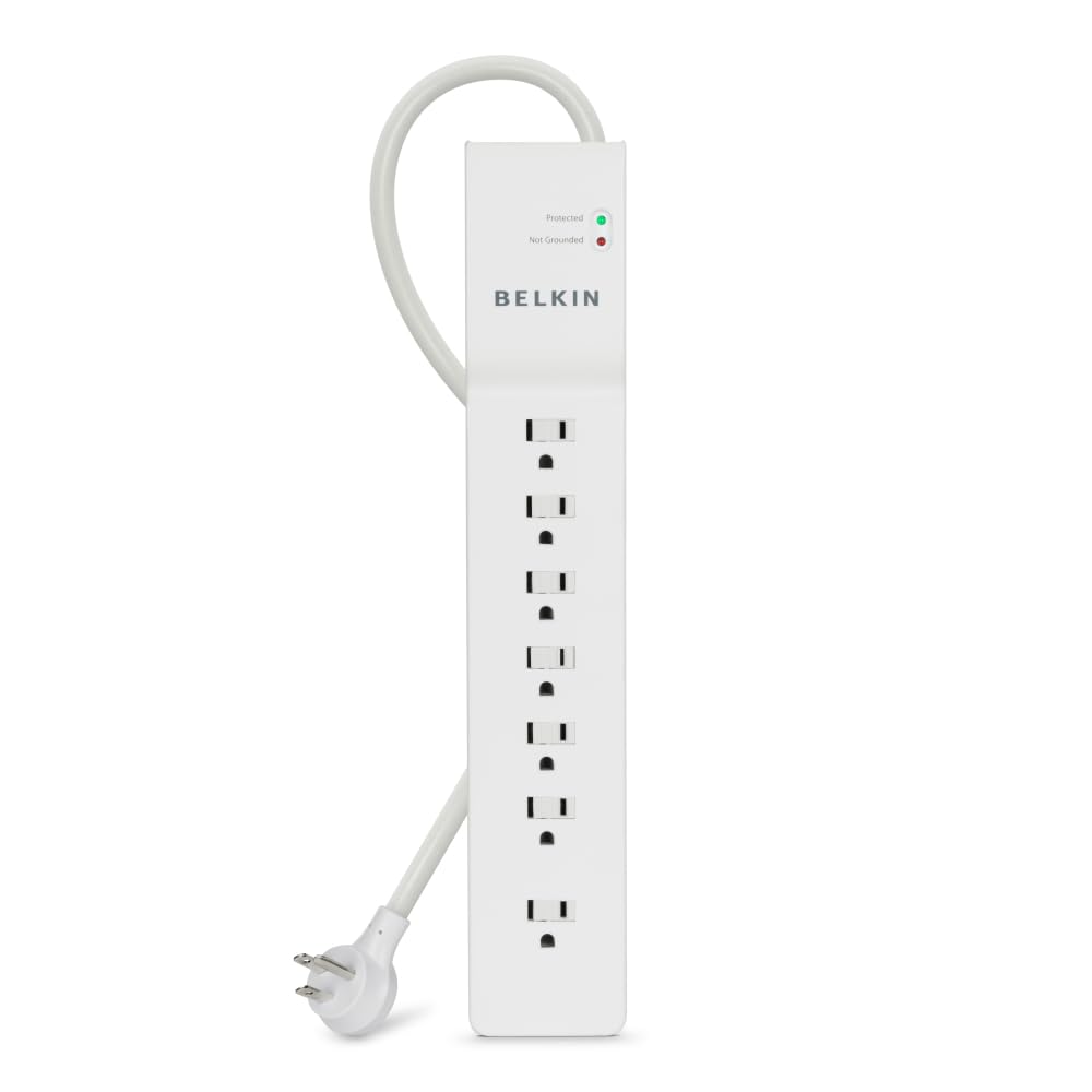 Belkin 7 Outlet Surge Protector with 6-Feet Cord, BE10700006-CM 6 Feet