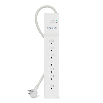 Belkin 7 Outlet Surge Protector with 6-Feet Cord, BE10700006-CM 6 Feet