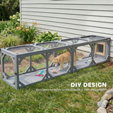 Cat Tunnel, Wooden Catio Outdoor Cat Enclosure with 2 Doors and Extendable Design