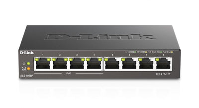 D-Link 8-Port Gigabit Unmanaged PoE+ Ethernet Switch, with 4 PoE Ports