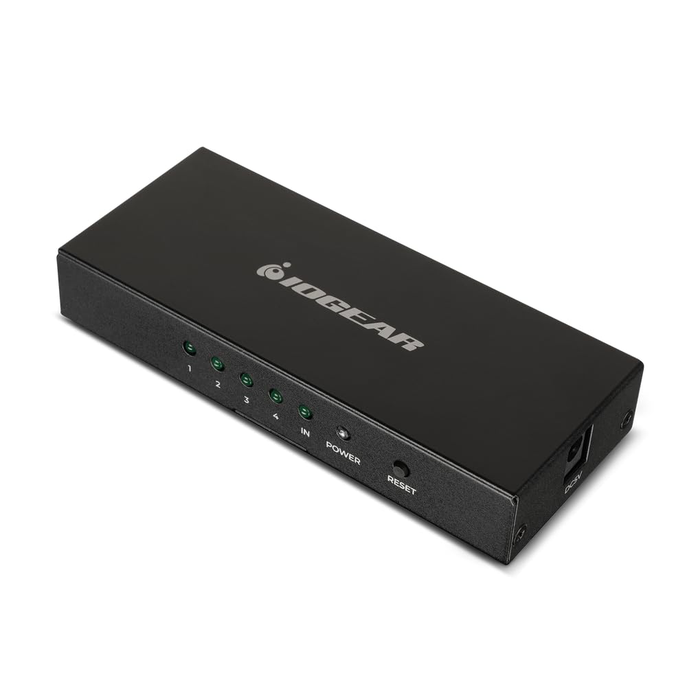 Répartiteur HDMI 8K IOGEAR, 4 ports, 60 Hz, boîtier métallique, 1 entrée vers 4 sorties
