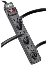 Tripp Lite 6 Outlet Power Strip NEMA 5-15R 6-ft Cord 5-15P Black Housi