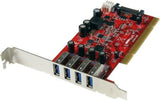 StarTech 4 Port PCI SuperSpeed USB 3.0 Adapter Card with SATA/SP4 Powe