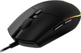 Logitech G203 Wired Gaming Mouse, 8,000 DPI, Rainbow Optical Effect LI