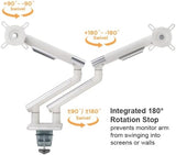 Amer Mounts - Dual Monitor Clamp Grommet Mount with Articulating Arms