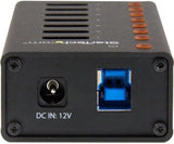 StarTech.com Hub USB 3.0 à 7 ports - Boîtier en métal - Fixation sur bureau ou mur