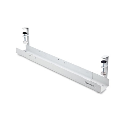 StarTech.com Under Desk Cable Management Tray, Length Adjustable, Clam
