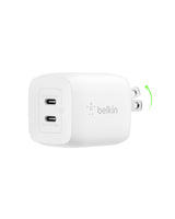 Belkin Chargeur Mural Dual USB-C 45W, Charge Rapide Power Delivery 3.0