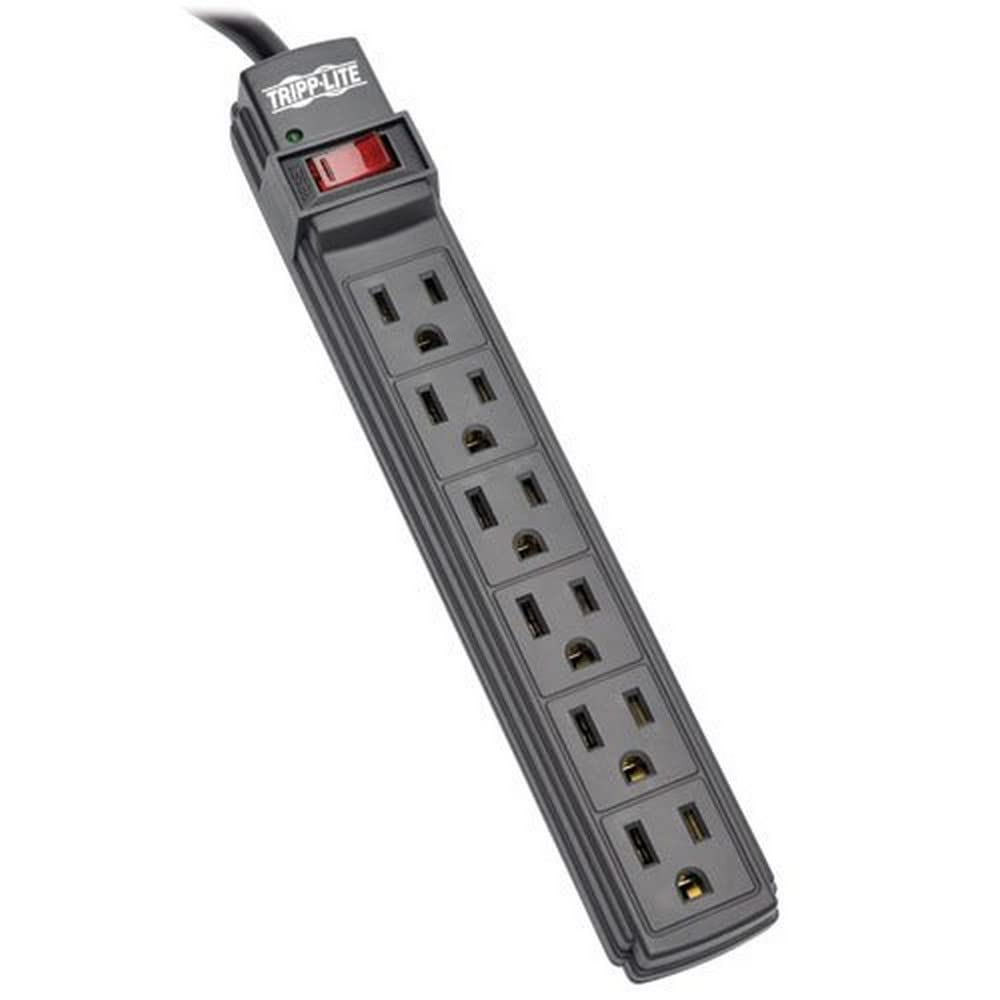 Tripp Lite 6 Outlet Power Strip NEMA 5-15R 6-ft Cord 5-15P Black Housi