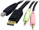StarTech.com 6ft 4-in-1 USB DisplayPort KVM Switch Cable w/Audio & Mic