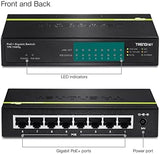 TRENDnet 8-Port Gigabit PoE+ Switch, 8 x Gigabit PoE+ Ports, 16 Gbps S