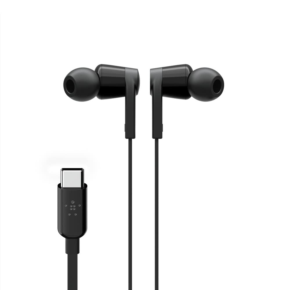 Belkin in-Ear USB-C Headphones w/Mic Control - S, M, and L, Black (G3H