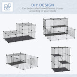 39 Pcs Small Animal Cage Bunny Hutch Portable Metal Wire with Ramps for Kitten Chinchilla