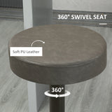Lot de 2 tabourets de bar modernes réglables, Tabouret de bar pivotant avec repose-pieds, Plateau rond en similicuir pour cuisine